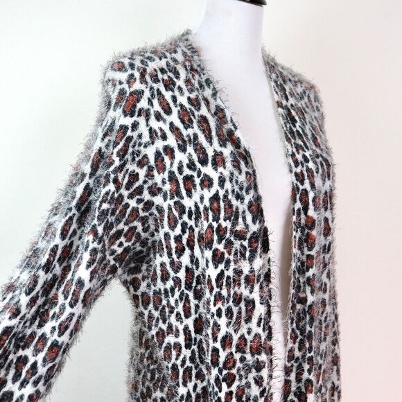 Show Me Your Mumu Size S Easy Cardi Fuzzy Cardigan Cheetah Print - Picture 7 of 10